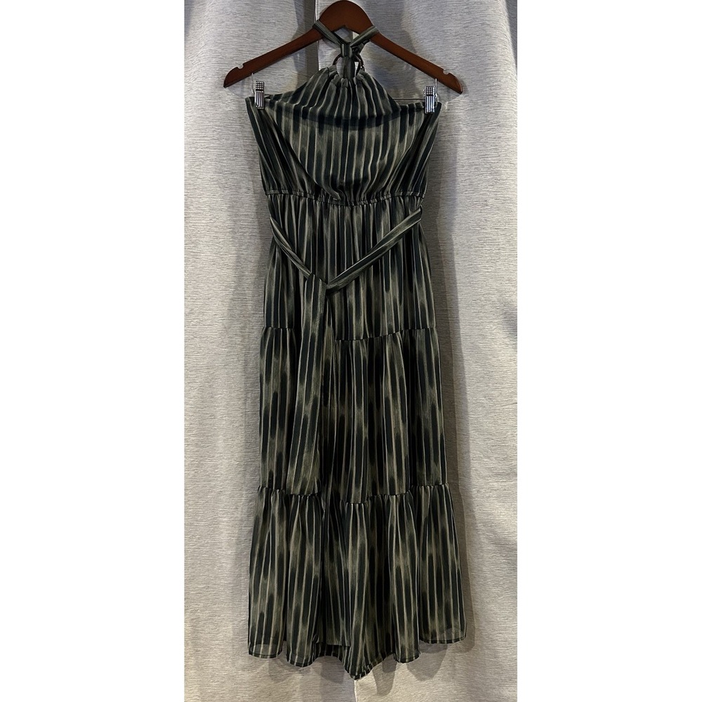 Moon River Anthropologie Striped Halter Maxi Dress‎